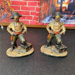 Vintage cast iron Pirate bookends